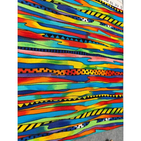 Rainbow Striped Cotton Fabric 26"x45" by Fit to Print Inc. Quilting - Picture 1 of 4